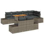 Conjunto de sofá de jardín 9 pcs Gris Poliratán