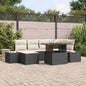 7 pcs Garden Sofa Set Beige Poly Rattan
