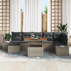 Conjunto de sofá de jardín 8 pcs Gris Poliratán