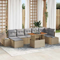 Conjunto de sofá de jardín 8 pcs Beige Poliratán
