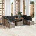 Conjunto de sofá de jardín 10 pcs Gris Poliratán