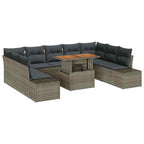 Conjunto de sofá de jardín 10 pcs Gris Poliratán
