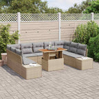 Conjunto de sofá de jardín 10 pcs Beige Poliratán