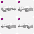 Conjunto de sofá de jardín 11 pcs Beige Poliratán
