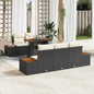 6-Piece Beige Polyrattan Garden Sofa Set