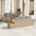 Conjunto de sofá de jardín 6 pcs Beige Poliratán