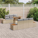 Conjunto de sofá de jardín 7 pcs Beige Poliratán