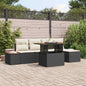 6-Piece Gray Poly Rattan Garden Sofa Set