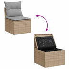 Conjunto de sofá de jardín 5 pcs Beige Poliratán