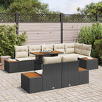 Conjunto de sofá de jardín 9 pcs Negro Poliratán