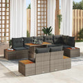 Conjunto de sofá de jardín 9 pcs Gris Poliratán