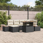 7 pcs Garden Sofa Set Beige Poly Rattan