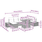 Conjunto de sofá de jardín 8 pcs Beige Poliratán