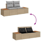 Conjunto de sofá de jardín 9 pcs Beige Poliratán