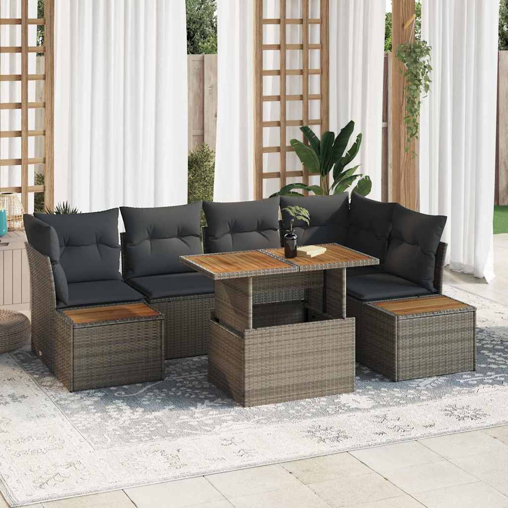 Conjunto de Sofá de Jardim 10 pçs Bege Polirratã
