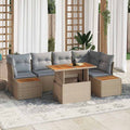 Conjunto de sofá de jardín 10 pcs Beige Poliratán