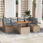 Conjunto de Sofá de Jardim 10 pçs Bege Polirratã