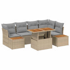 Conjunto de sofá de jardín 10 pcs Beige Poliratán