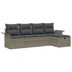 Conjunto de sofás de jardín Manual 5 pcs Gris ratán sintético