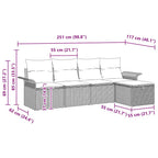 Conjunto de sofás de jardín Manual 5 pcs Gris ratán sintético