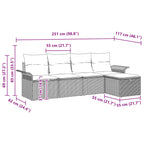 Conjunto de sofá de jardín 5 pcs Gris y marino ratán sintético