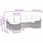 Conjunto de sofá de jardín con cojín 6 pcs Beige y Gris Claro