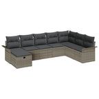 Conjunto de sofá de jardín con cojín 8 pcs Gris ratán sintético