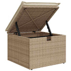 Conjunto de sofá de jardín 9 pcs Beige y Crema ratán sintético