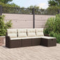 5-piece beige and light gray outdoor sofa set Poly Rattan