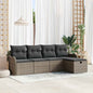 Conjunto de Sofás de Jardim com Almofadas 5 pcs Cinzento Claro Polirratan