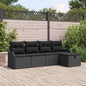 Conjunto de Sofás de Jardim com Almofadas 5 pcs Cinzento Claro Polirratan