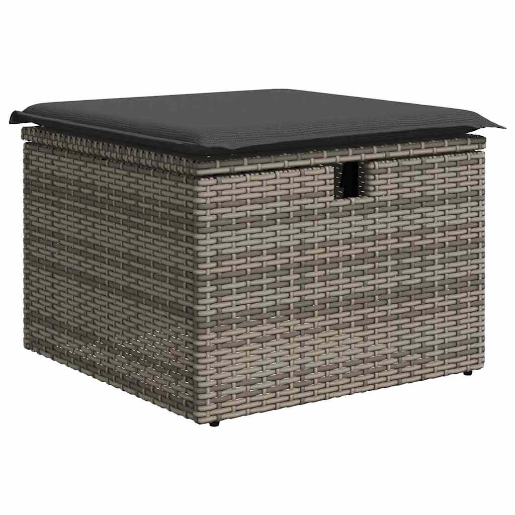 Conjunto de sofá de jardín con cojín 6 pcs Gris Poliratán