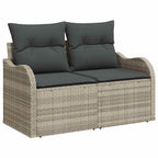 Conjunto de sofá de jardín con cojín 6 pcs Gris claro Poliratán