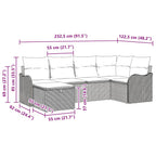 Conjunto de sofá de jardín con cojín 6 pcs Gris claro Poliratán