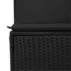 Conjunto de sofá de jardín con cojín 6 pcs Negro Poliratán