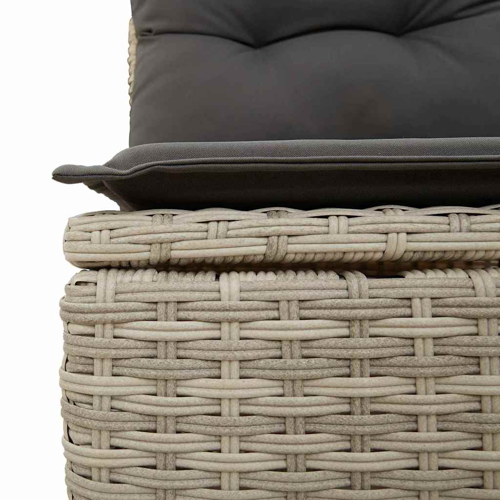 Conjunto de sofá de jardín con cojín 7 pcs Gris claro Poliratán
