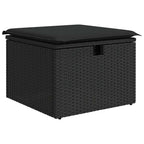 Conjunto de sofá de jardín con cojín 7 pcs Negro Poliratán