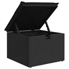 Conjunto de sofá de jardín con cojín 7 pcs Negro Poliratán