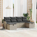 Conjunto de sofás de jardín 4 pcs Beige y ratán sintético