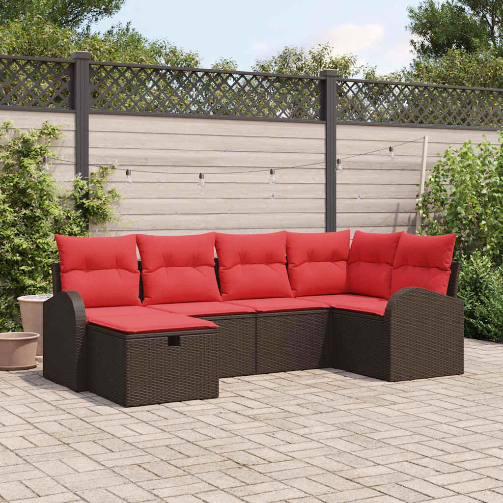 Conjunto de sofás de jardín 4 pcs Beige y ratán sintético