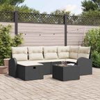 Conjunto de sofá de jardín 7 pcs Negro 234 x 124 x 85 cm