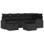 Conjunto de sofá de jardín 7 pcs Negro 234 x 124 x 85 cm