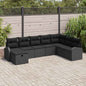 Sofa Set with Beige Cushion and Light Grey Synthetic Rattan