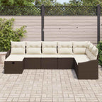 Conjunto de sofá de jardín con cojín 8 pcs ratán sintético
