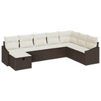 Conjunto de sofá de jardín con cojín 8 pcs ratán sintético