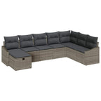 Conjunto de sofá de jardín con cojín 8 pcs Gris Poliratán