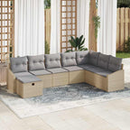 Conjunto de sofá de jardín con cojín 8 pcs ratán sintético