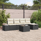 Conjunto de sofás de jardín 6 pcs Marrón ratán sintético
