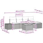 Conjunto de sofás de jardín 6 pcs Gris Claro ratán sintético