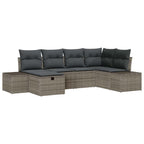 Conjunto de sofá de jardín con cojín 6 pcs Gris ratán sintético